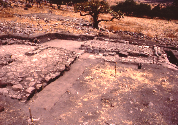 Wall foundations of Aztec peasant houses the author excavated at the site of Capilco.