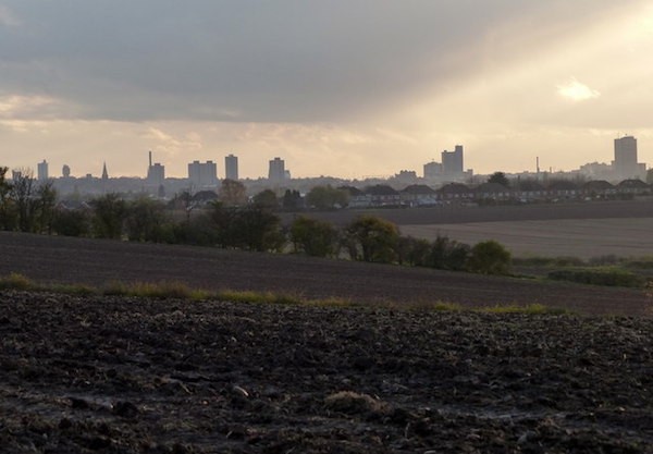 The Leicester skyline, a hundred miles from London.