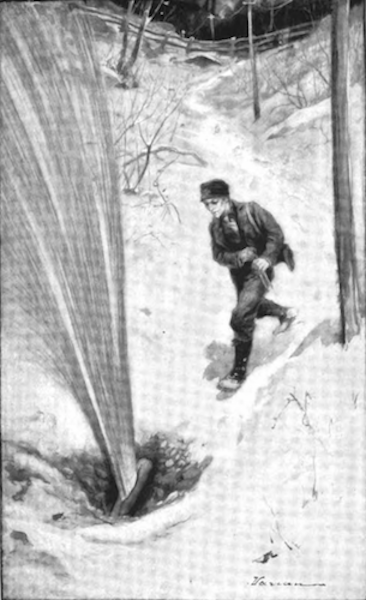 Illustration of a pipeline break from Ida Tarbell's influential 1904 book, The History of the Standard Oil Company.