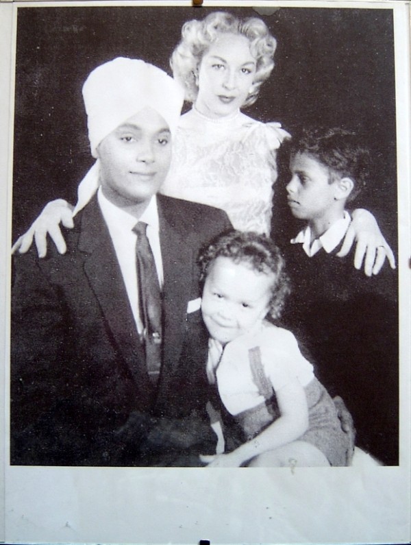 Korla Pandit with his wife and children. 