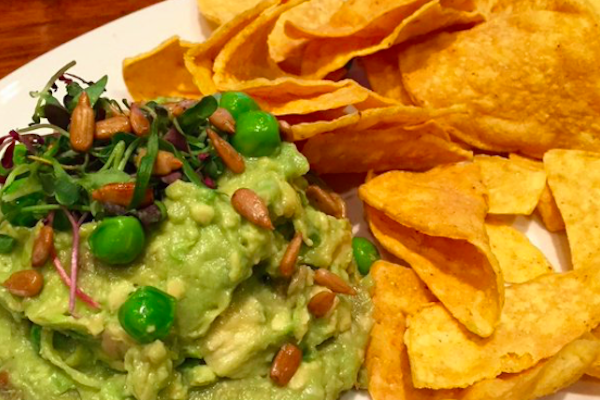 Guacamole with peas from Veggie Grill.
