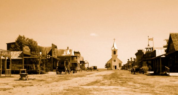 Prop western town used in Dances With Wolves (1991).