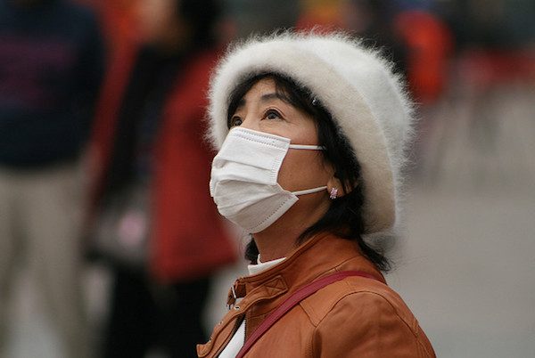 Chinese urbanites wear air pollution masks when pollution is elevated.