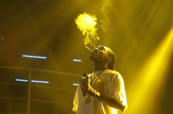 Rapper Snoop Dogg, the "wizard of weed wellness," performing in Cancun in 2014. 