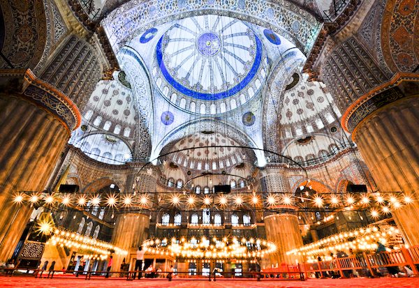 The Sultan Ahmed Mosque in Istanbul, Turkey. 