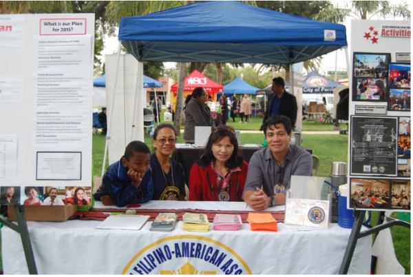 The Perris Valley Filipino-American Association’s booth at a community health fair.