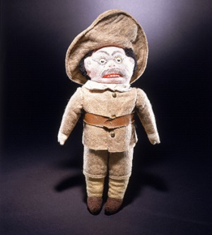 Theodore Roosevelt doll depicts him in his Rough Rider uniform from the 1898 Spanish-American War.