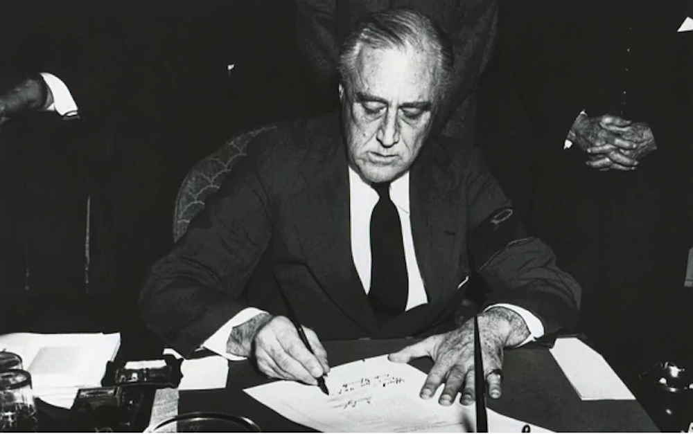 Image result for president franklin d. roosevelt gives the u.s. military the authority to locate and detain japanese americans