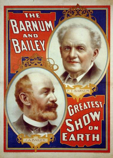 An 1897 poster advertising Barnum and Bailey's "Greatest Show on Earth." Image courtesy of Library of Congress.