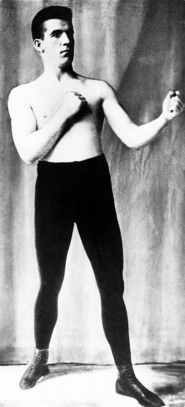 Boxer James Corbett, photographed in the 1890s, championed "scientific boxing," a departure from the bare-knuckled brawls of the past, and attended the opera. His mother, who he revered, had hoped he would become a priest. Photo courtesy of Associated Press.