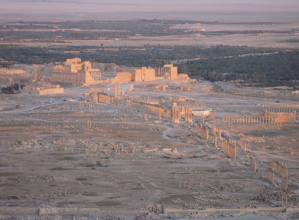 View of Palmyra from Qalaat Shirkuh before the destruction of its major monuments by ISIS. Photo by Judith McKenzie/Manar al-Athar, 2010.