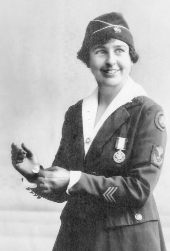 Grace Banker, with three service stripes on her sleeve, wears the Distinguished Service Medal, awarded to only 18 Signal Corps officers of the U.S. Army, including her. Photo courtesy of Robert, Grace, and Carolyn Timbie.