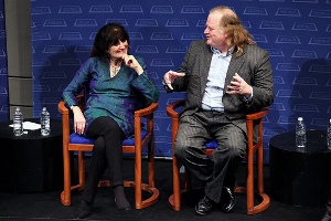 Ruth Reichl and Jonathan Gold at A Celebration of Gourmet Magazine