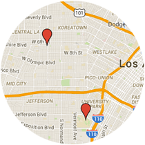 Map: Western Avenue to Figueroa Street