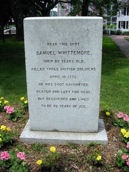 Samuel Whittemore Monument located in Arlington, Massachusetts