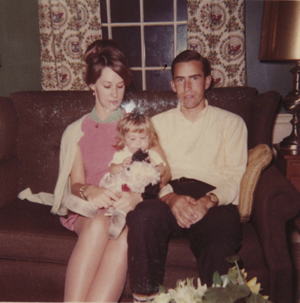 The author, with her parents, in 1968