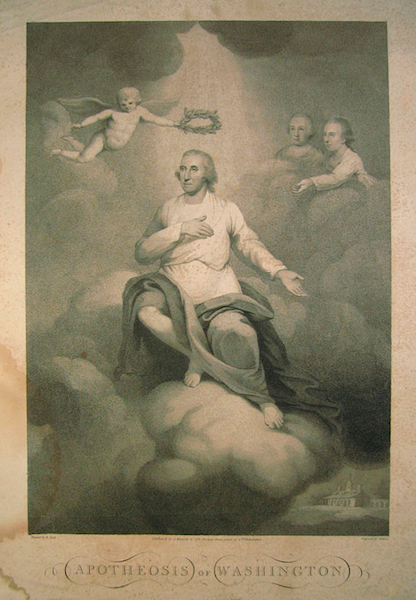 "The Apotheosis of Washington," an 1800 engraving of the first U.S. President by David Edwin. 