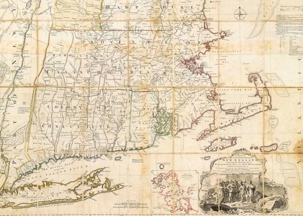 A map of the most inhabited part of New England, 1755–1768.