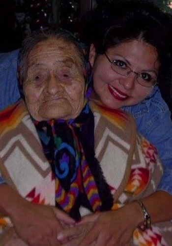 Peters with her grandmother, who passed away in 2008.