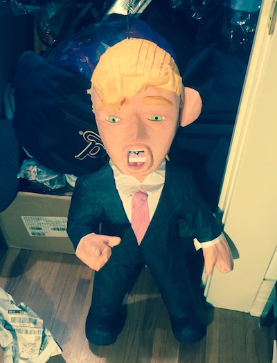 Joe Mathews’ Donald Trump piñata, with its right ear missing. Courtesy of Joe Mathews.