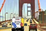 a moving truck on the Golden Gate Bridge